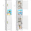 Tall Bathroom Cabinet with Lights, Slim Bathroom Storage Unit with 2 Doors and Adjustable Shelves, Narrow Storage Unit for Small Spaces-1037525658