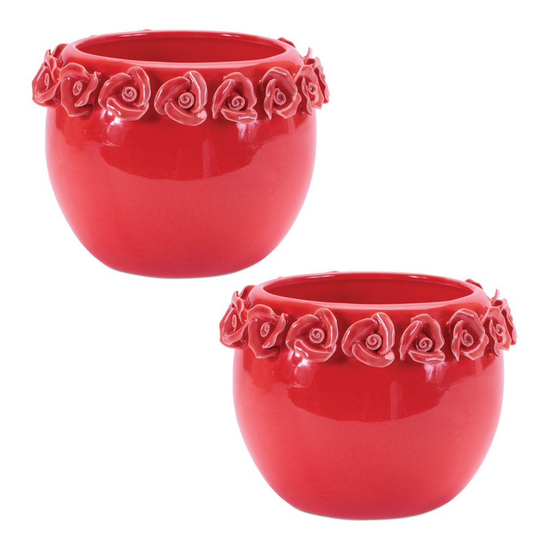 Vase en grès avec accents floraux