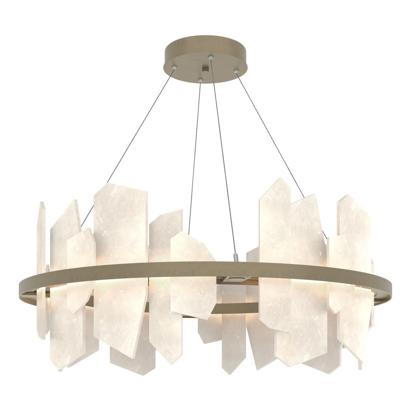 Volterra Wagon Wheel LED Chandelier, Soft Gold