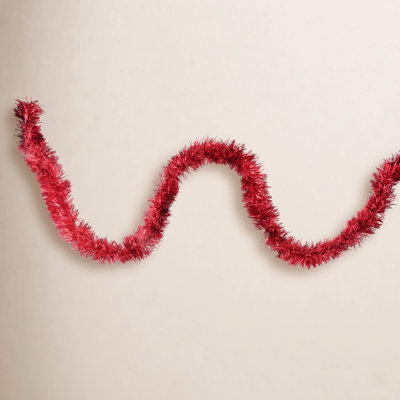 12' Snowblush Tinsel Christmas Garland