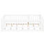 Lit simple au sol avec lattes et porte - Fabrication en pin, blanc pour la structure incluse