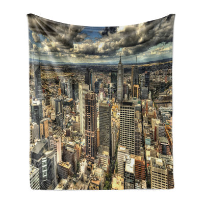 Ambesonne Urban Fleece Throw Blanket Melbourne City Australia Multicolor