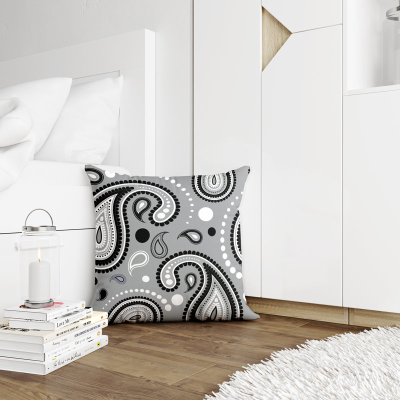 Housse et insert de coussin décoratif en polyester, L 15 po x H 15 po, gris