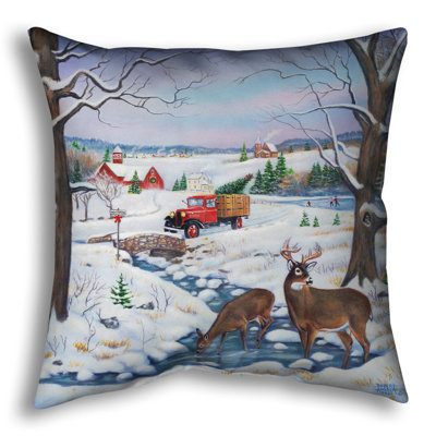 Throw Pillow, Stoneybrook Christmas by Robert Andrea