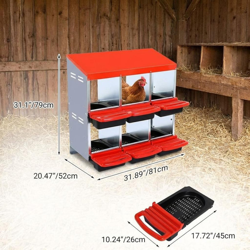 Nesting Boxes, 79cm H x 81cm W x 52cm D, Red