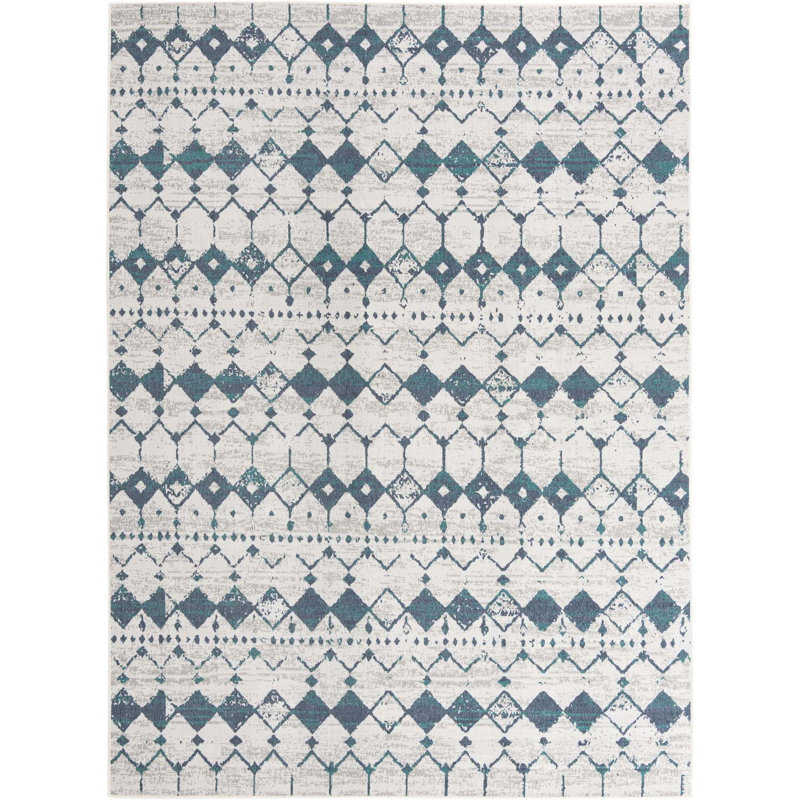 Geometric Indoor / Outdoor Rug, Rectangle 9' x 12'