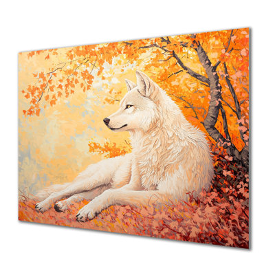 «Blooming Wolf At Sunset II», art mural en métal, reproduction de loup