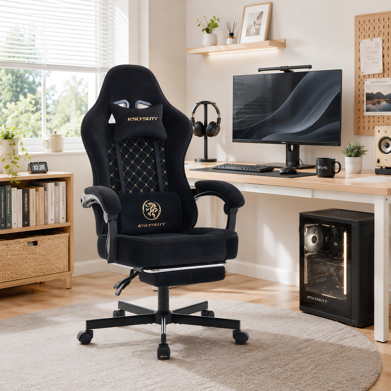 Fauteuil de jeu de course et de course réglable, inclinable et ergonomique en similicuir, Noir anthracite