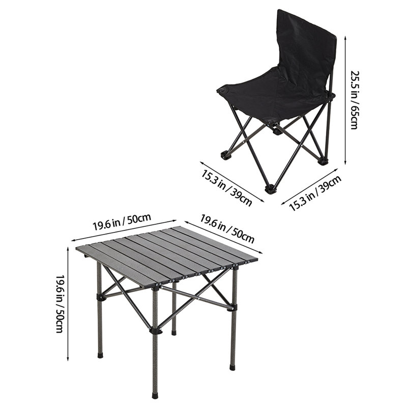 Square 3 - Piece 2 - Person 50Cm L Outdoor Table Set
