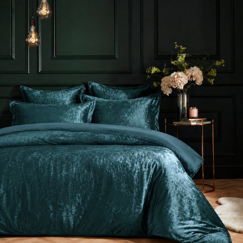 Microfiber 3 Piece Duvet Cover Set, Double Queen, Teal