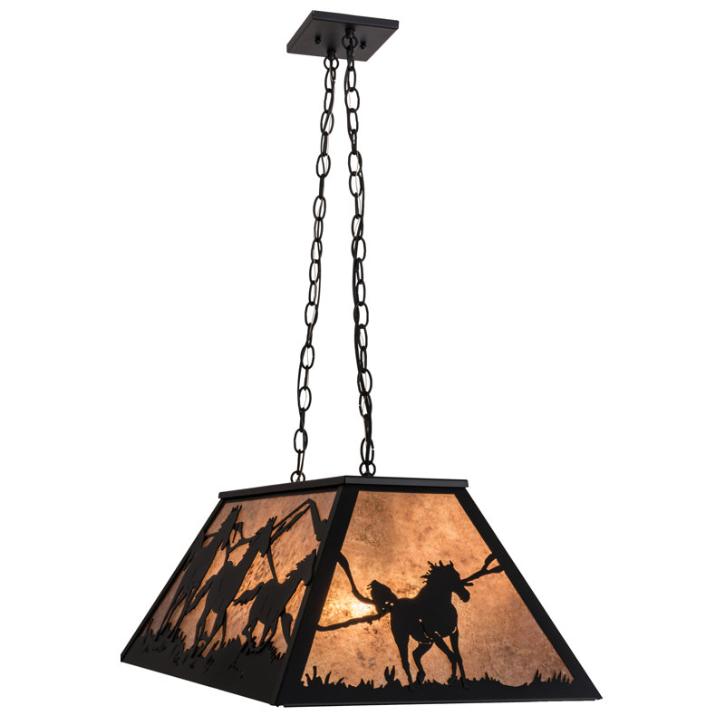 Rustic Lodge 6 - Light Pendant, Black