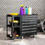 Coffre à outils 7 tiroirs avec tablette latérale, coffre à outils verrouillable, noir