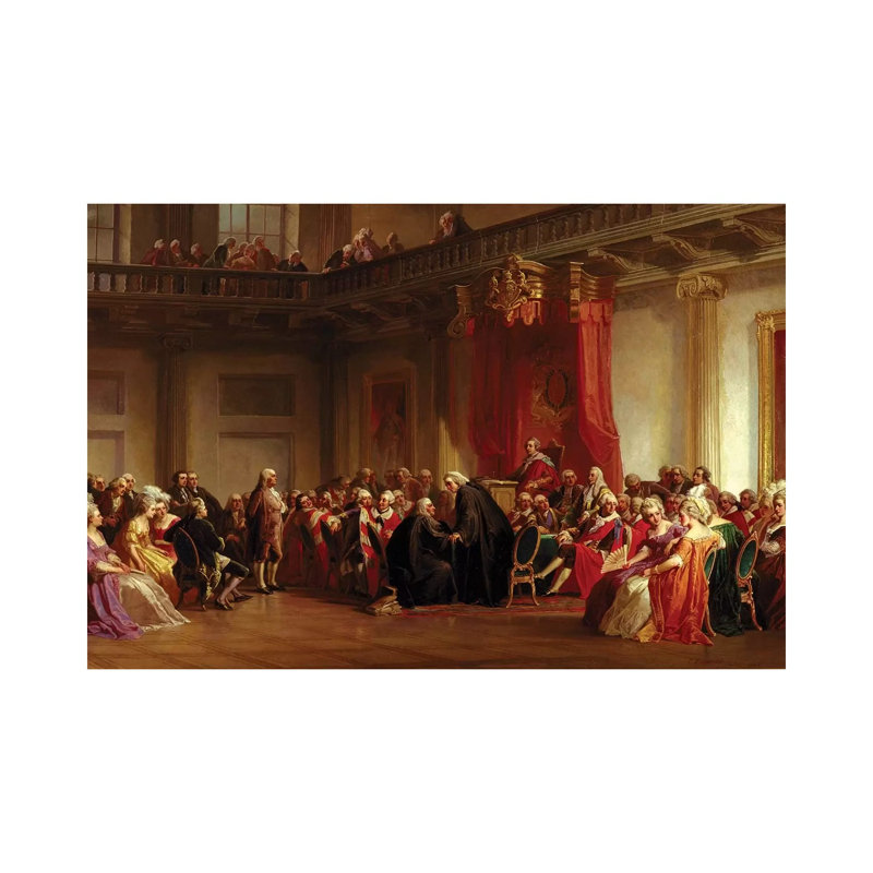 Benjamin Franklin Appearing Before The Privy Council by Christian Schussele - Wrapped Canvas Painting