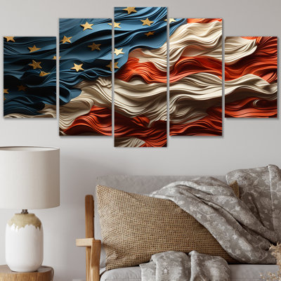 Furtado - Flags Canvas Wall Art - 5 Panels