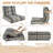 Outdoor Replacement Cushion Set  4.7" Thick High Back Seat / Back Cushions with Ties, Buckle (Set of 2)-2085944039
