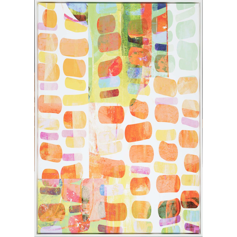 Fruit Cocktail Print, White, Dark Orange, 61" H x 44" W x 2" D