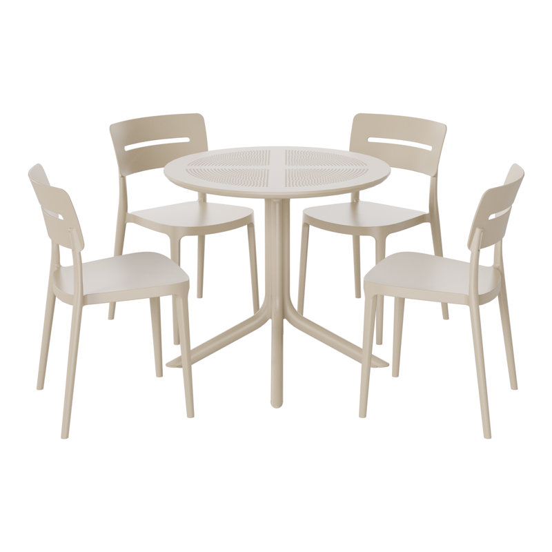 Ensemble repas extérieur pour 4 personnes, Beige