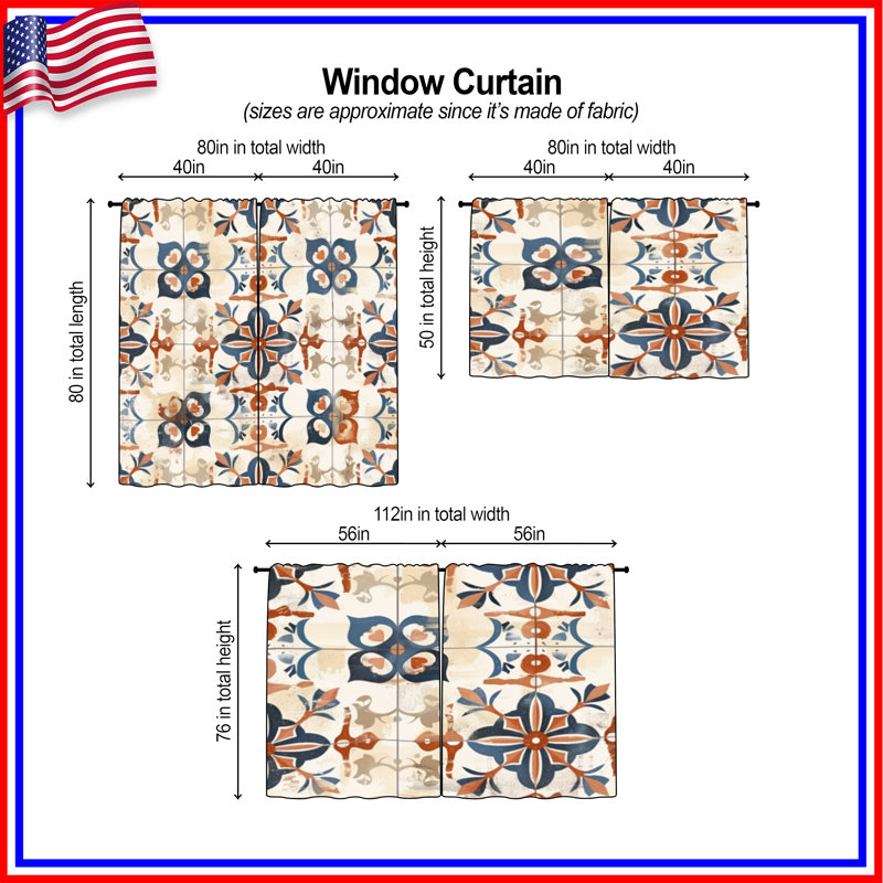 Rideaux de fenêtre Ornate Floral, 40in x 80in - 2 panels, Room Darkening
