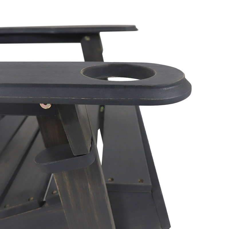 Chaise Adirondack pliante en bois massif Southwark, Gris foncé