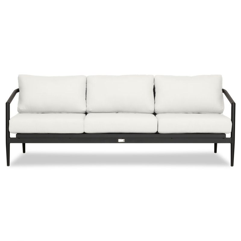 Outdoor 3 - Seat Patio Sofa, Canvas Natural Sunbrella® Canvas, Black