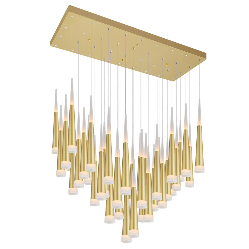Luminaire suspendu rectangulaire en grappe 36 lumières Finola