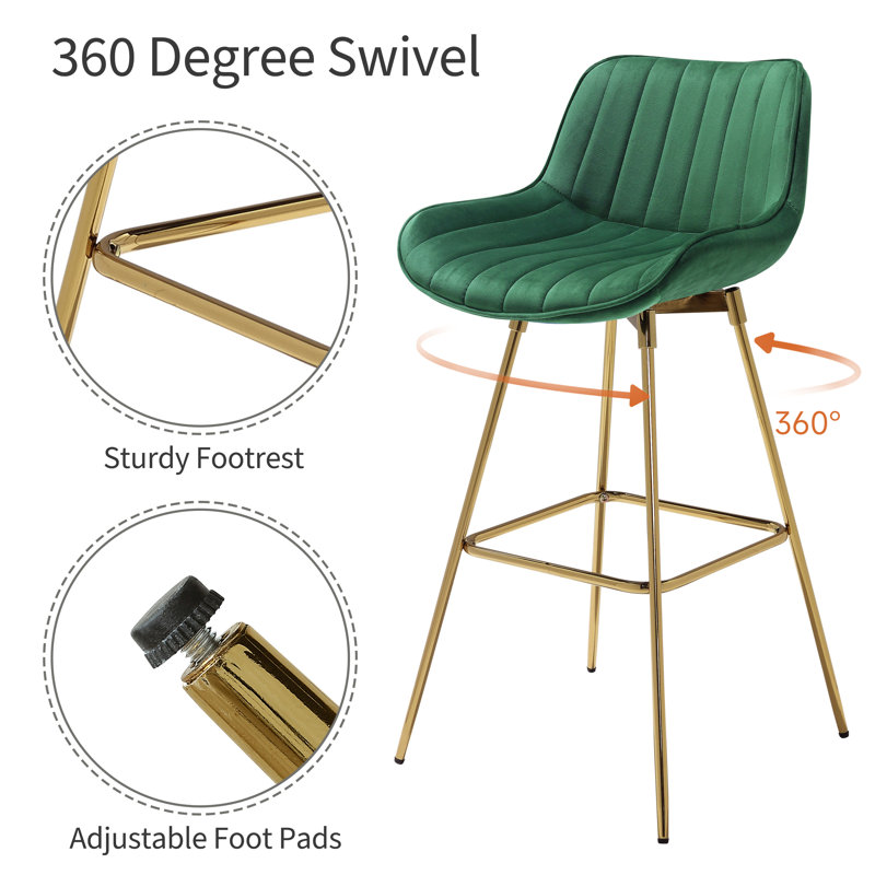 Abingdon 73.5Cm Swivel Bar Stool, Green