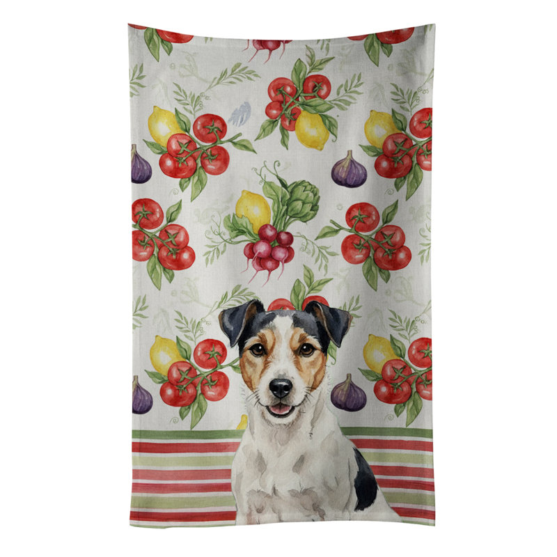 Parson Russell Terrier Vegetables Kitchen Towel, Parson Russell Terrier
