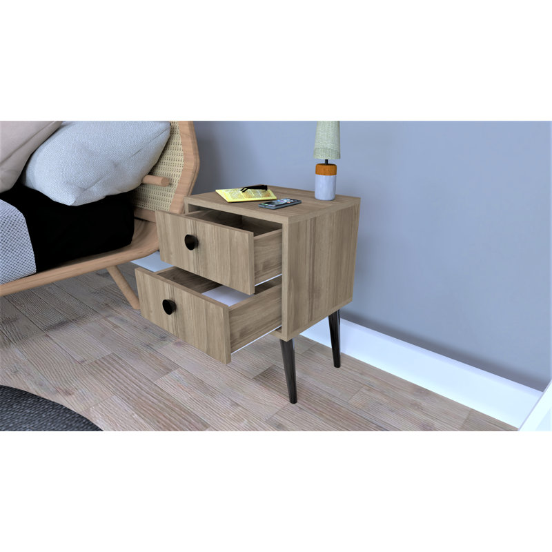 Weatherholt 40cm W Manufactured Wood Bedside Table