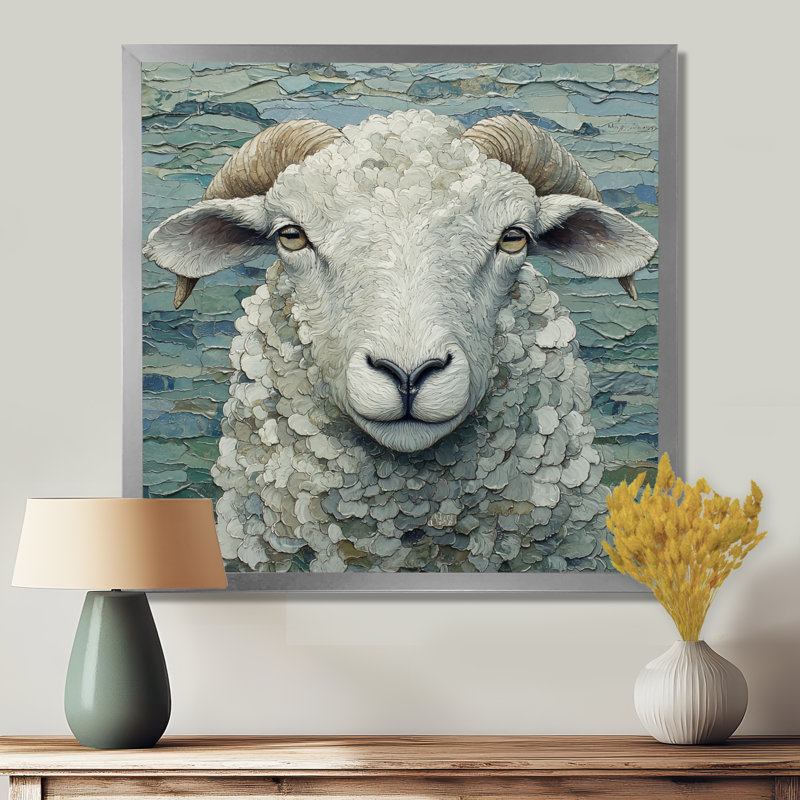 Portrait de mouton Drenna Ewes, Reproduction encadrée d'une seule photo, Argent argent, H 16 po x l 16 po