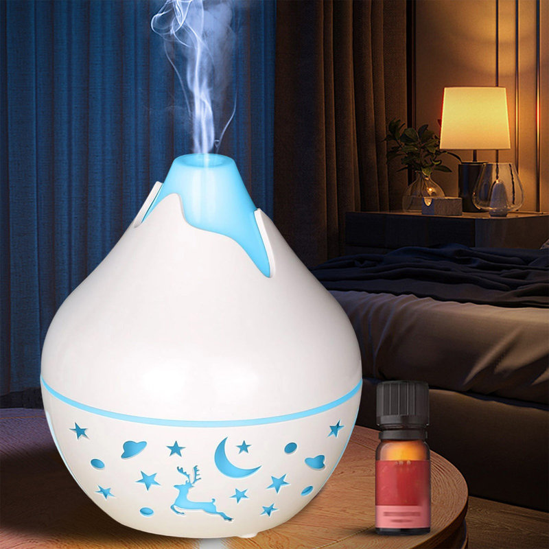 Humidificateur à grain de bois, diffuseur d'arômes à changement de couleur, alimenté par USB, brumisateur, veilleuse silencieuse