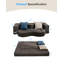 Matelas de sol pliable 74 po avec mousse à mémoire de forme Leathaire, gris foncé-756167261-756167262