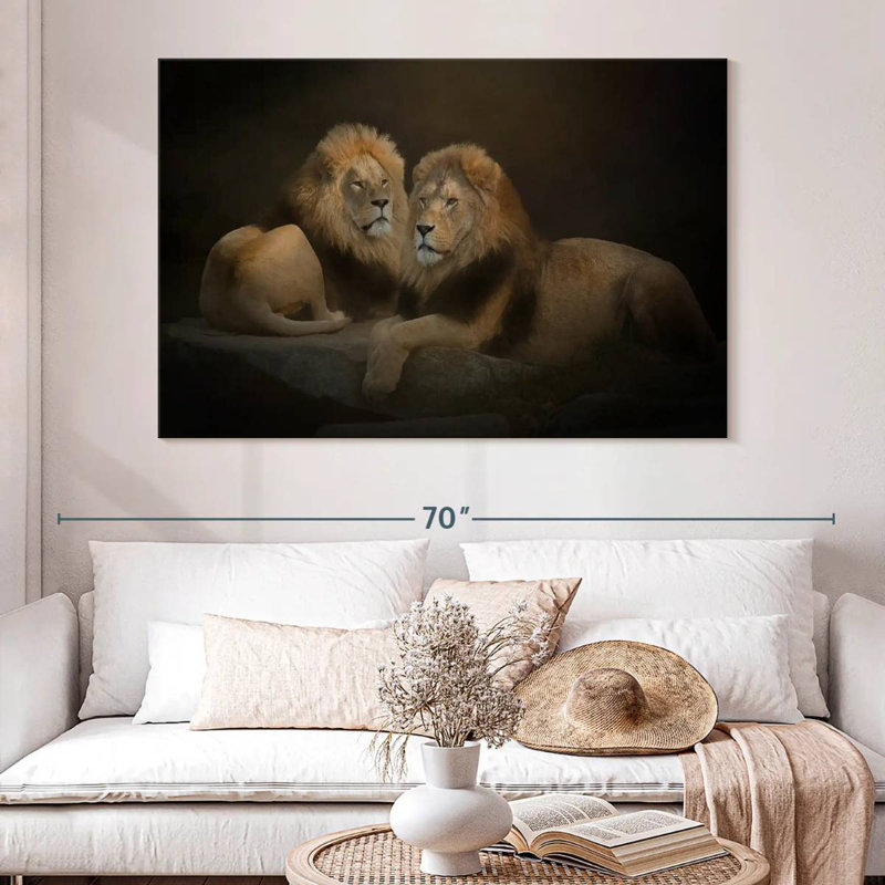 Brampt Twin Lions, 34" H x 51" W