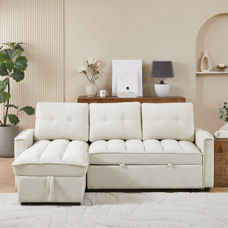 MH 78.75" Reclining Sofa, Beige Chenille