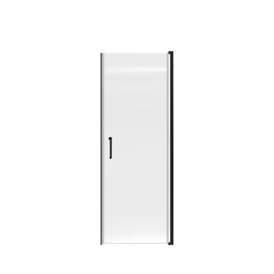 30"W x 72"H Single-Door Shower Door With Matte Black Aluminum Alloy And 0.24" Tempered Glass Shower Door