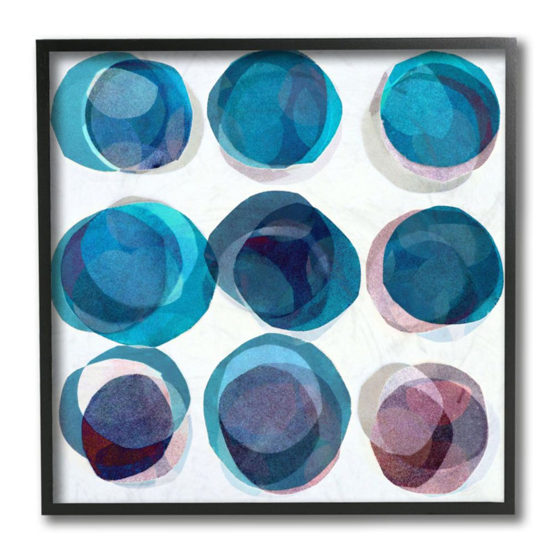Motif circulaire stratifié opaque bleu blanc rose par Lisa Zinner-impression d’art graphique, H 12 po x l 12 po