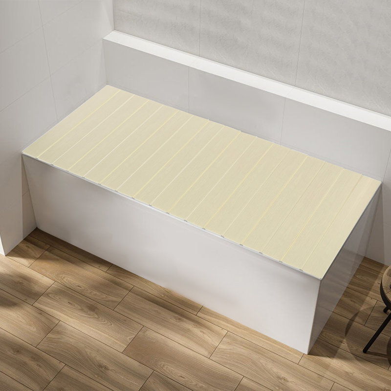 Couvercle de baignoire autoportant Stinec chiffre, Jaune, H 0,26 po x l 70,87 po x P 31,5 po