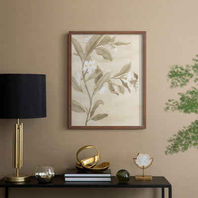 Sépia, fleur d'oranger, croquis I, reproduction encadrée - bois massif