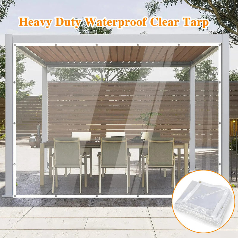 Bâche en plastique imperméable 10 po x 20 pi avec bord renforcé blanc, housse pliable, isolante et peu encombrante pour la protection du jardin