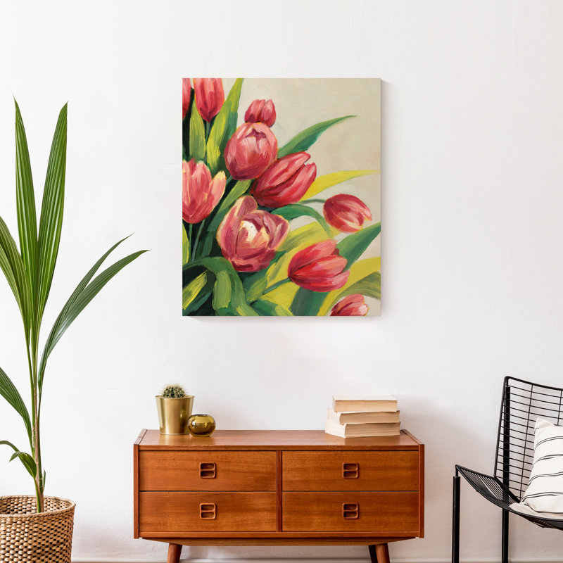 Vibrant Tulips - Peinture sur toile, Toile tendue, H 24 po x l 20 po x P 1,25 po