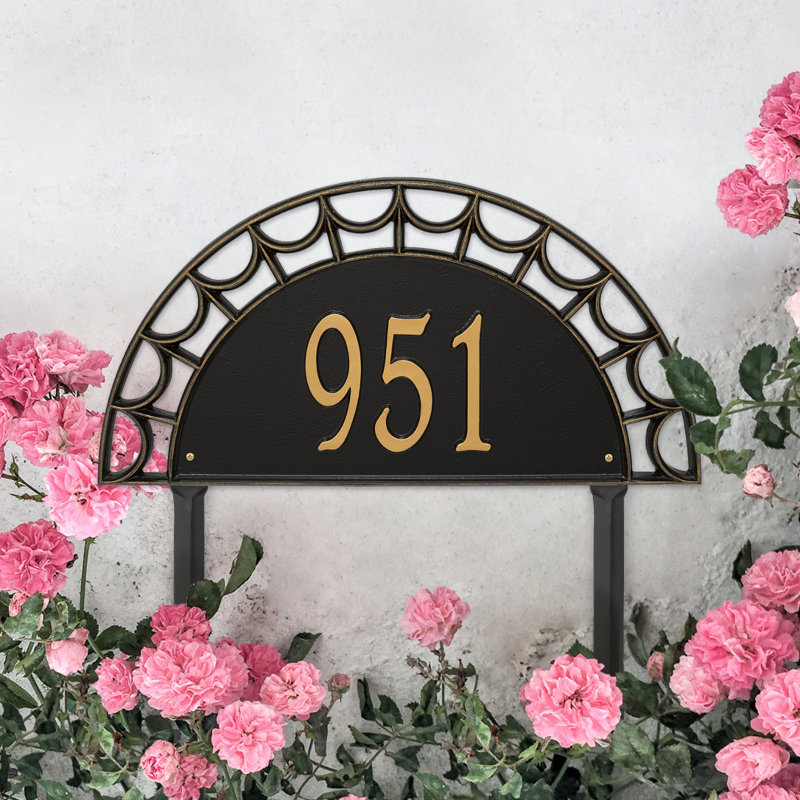 Signature Series 1-Line Lawn Address Sign, Gold, Black, Yes