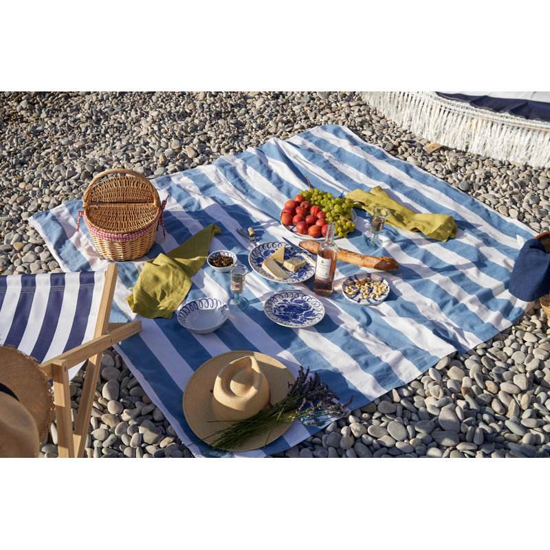 Amalfi Dinner Plate - 10.6", White/Blue