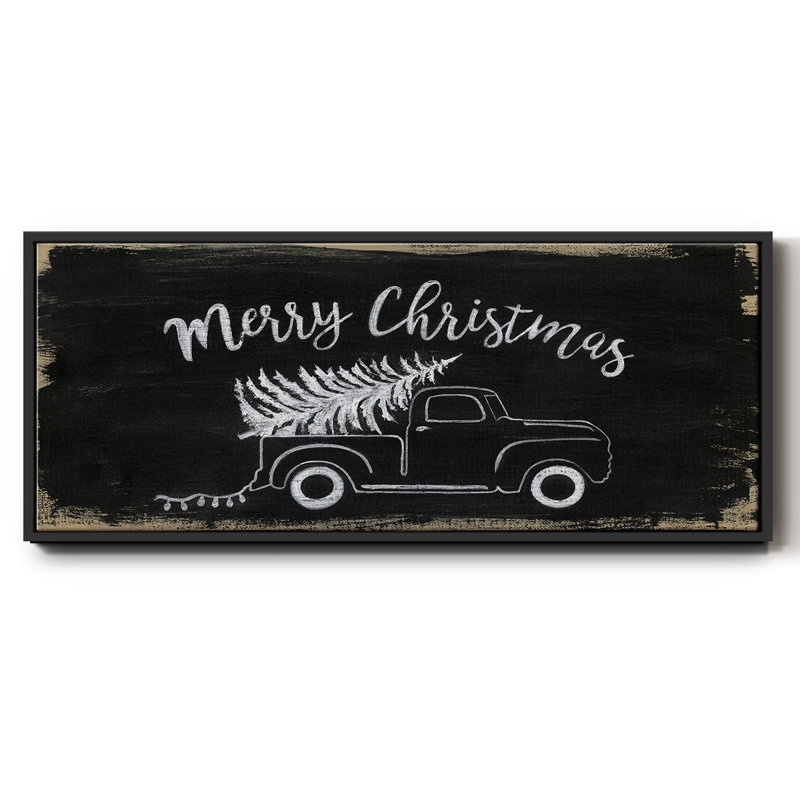 Merry Christmas Truck - Toile encadrée, H 20 po x l 50 po