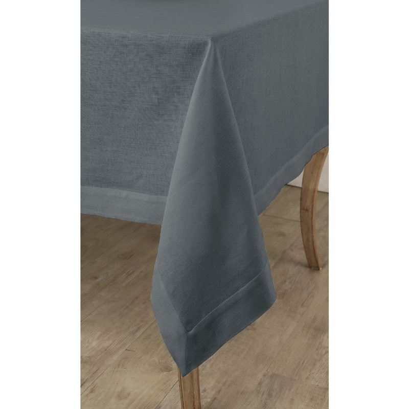 100% Pure Linen Tablecloth - Fete, Lava Smoke, 90" L x 60" W