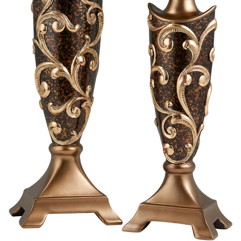Elegant Baroque Polyresin Candleholders Ideal For Modern And Transitional Spaces