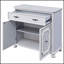 Vintage Grey 2-Door Accent Cabinet with Spacious Drawer, Perfect for Stylish Storage and Home Organization.