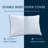 White Goose Feather Pillow 100% Cotton Queen Size 2 Pack All Season Bed Pillows For Side/Back Sleepers,28" L X 20" W