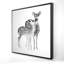 Fawns Love - animaux domestiques encadrés sur toile grise - Décoration intérieure