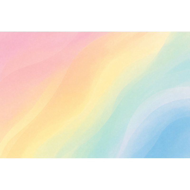 Papier peint aquarelle texturé pastel dégradé amovible arc-en-ciel, 160 po x 108 po, Texturé non collé