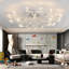 Luminaire de plafond moderne en cristal, lustre semi-encastré avec design en feuille de cristal pour la salle à manger, le salon, l'éclairage de la chambre à coucher