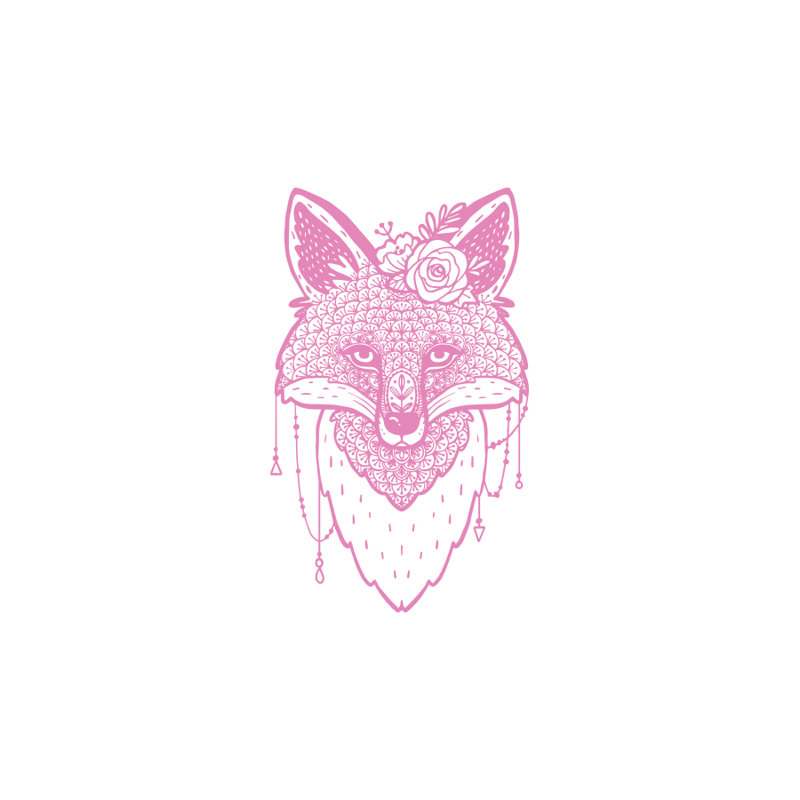 Décalcomanie murale animal fox, Rose tendre